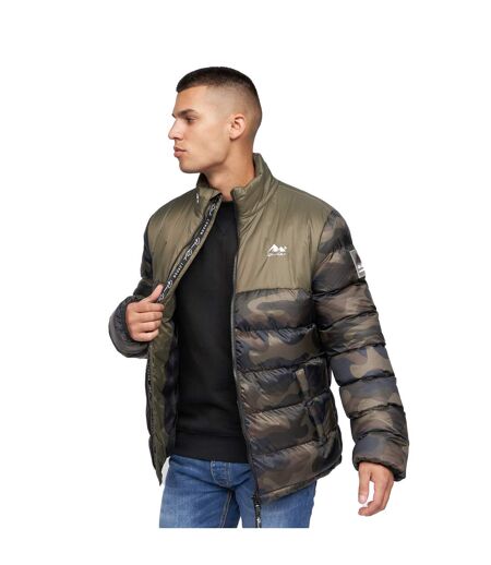 Mens Carlito Camo Oversized Padded Jacket Olive Born Rich