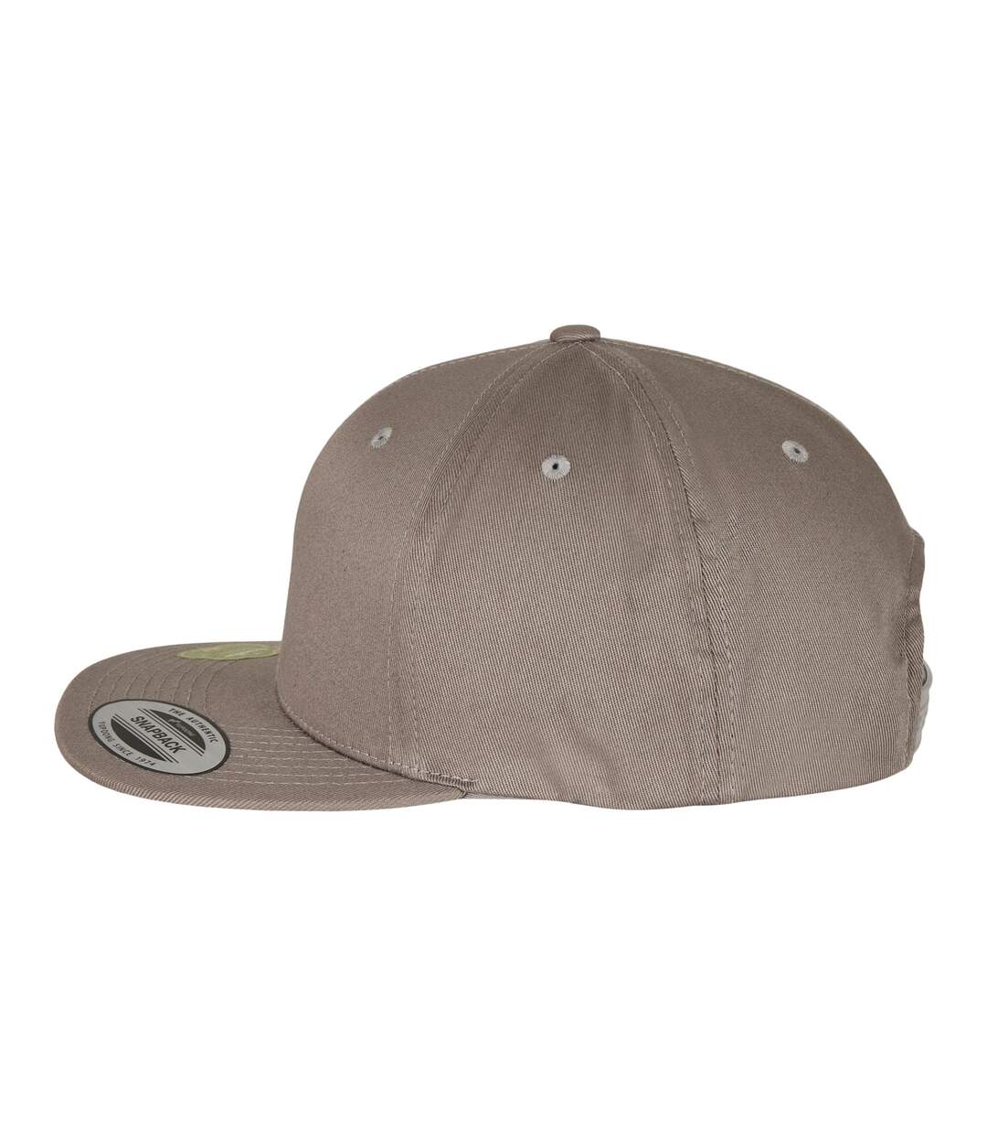 Flexfit by  unisex organic cotton snapback cap pale grey Yupoong-3