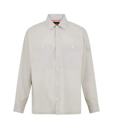 Surchemise Manches Longues Motif/style Fût Homme Beige Clair Boss