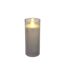 Bougie Ronde LED Verrine 17cm Gris Clair-1