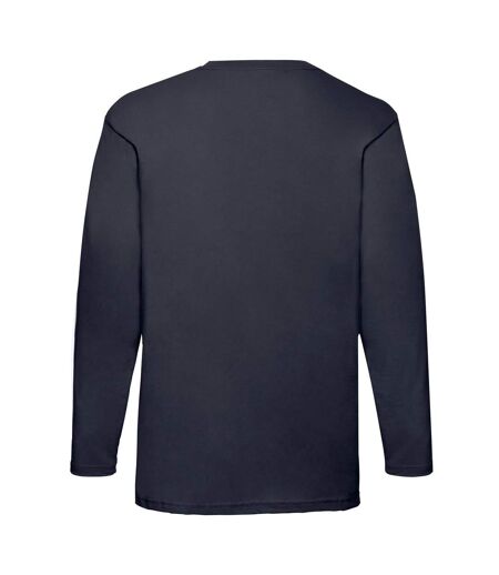 Fruit of the Loom Mens Valueweight Long-Sleeved T-Shirt (Deep Navy)