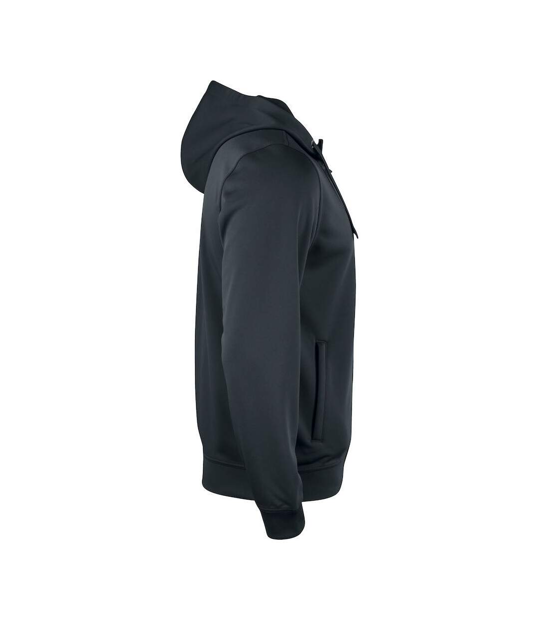 Mens Basic Active Full Zip Hoodie Black Clique-4