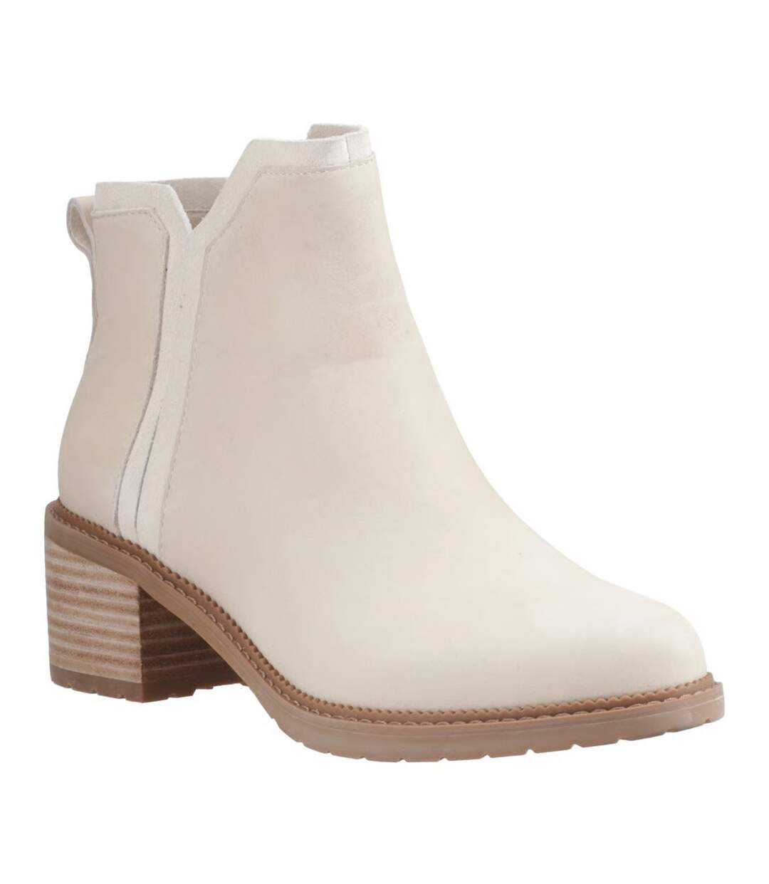 Womens/ladies Hailey Leather Ankle Boots Beige Toms-1