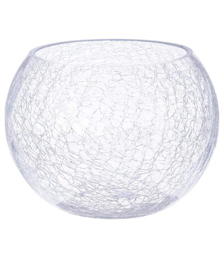 Vase Boule en Verre Craquelé 20cm Transparent