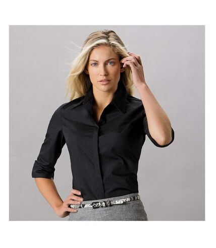 Kustom Kit Ladies Continental 3/4 Length Sleeve Blouse (Black) - UTBC628