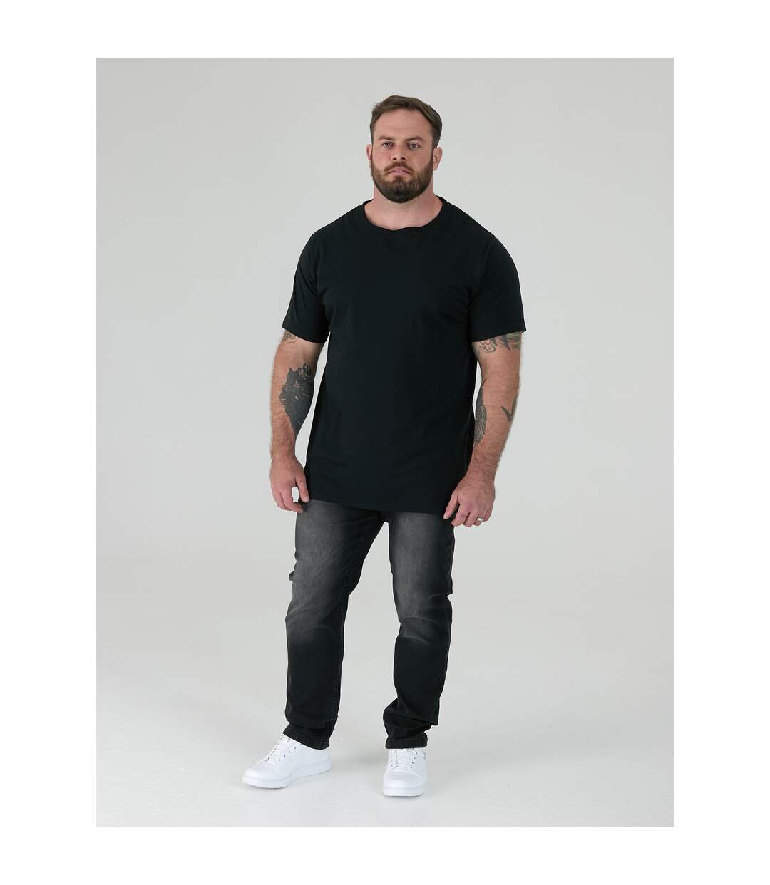 Pack Of 2  Mens D555 Fenton Kingsize T-shirt  Black Duke-1