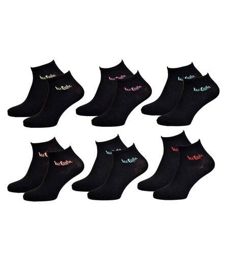 Chaussettes Courtes femme LEE COOPER Qualité et Confort-Assortiment modèles photos selon arrivages- OPALE Pack de 6 Paires Noires