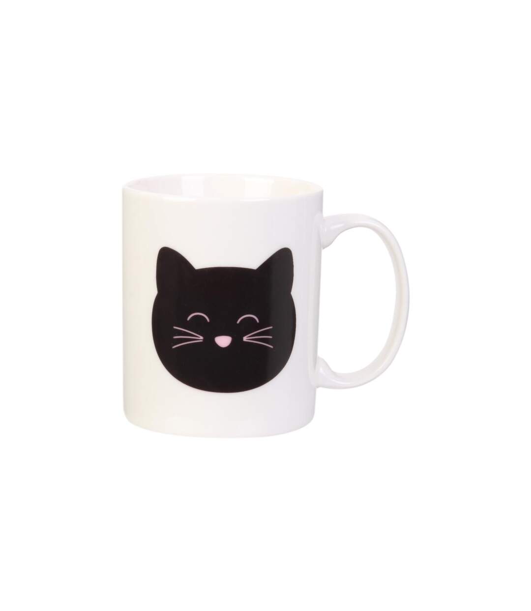 Mug Magique en Céramique Chat 35cl Blanc-1