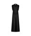 Womens/ladies Cut Out Satin Sleeveless Maxi Dress Black Off White-1