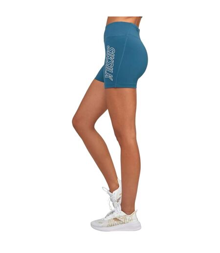 Womens/ladies essentials sports shorts teal SikSilk