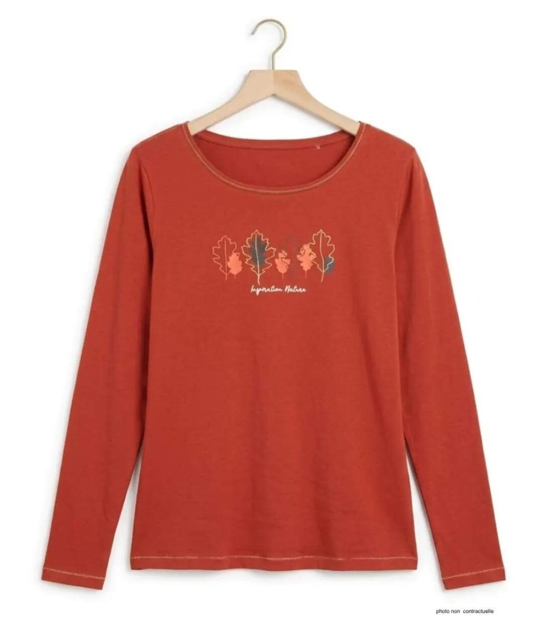 MAYFLOWER NOBODY3 – Tee-shirt manches longues orange éclatant et détails Lurex pour un style vitaminé-2