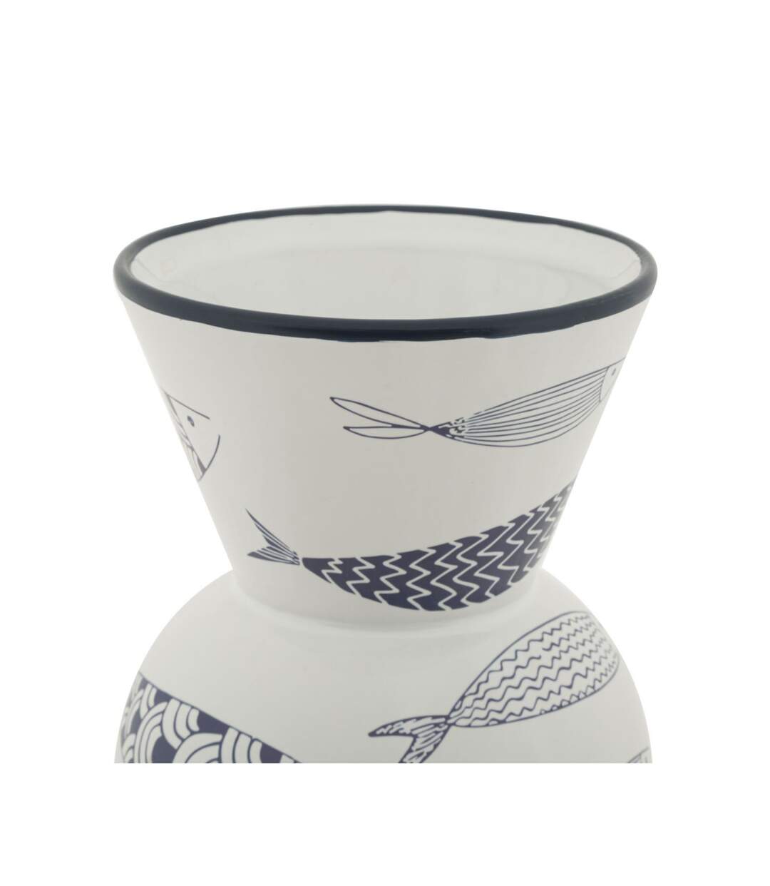 Vase Haut en Céramique Poissons 38cm Multicolore-2