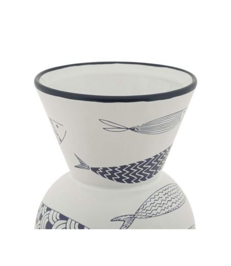 Vase Haut en Céramique Poissons 38cm Multicolore
