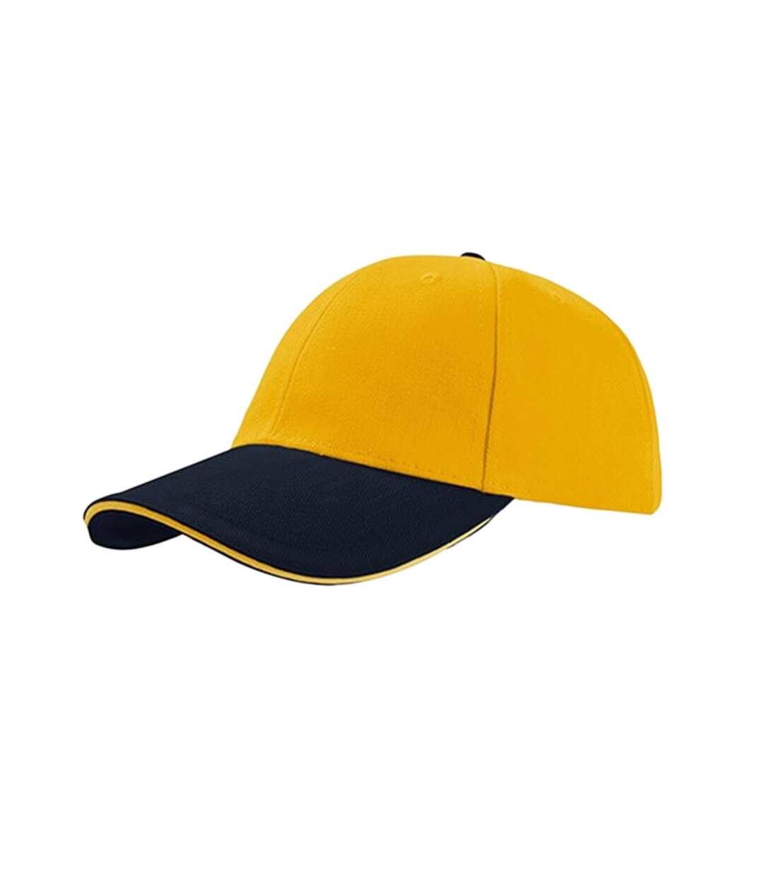 Casquette sandwich en coton épais mixte jaune / bleu marine Atlantis