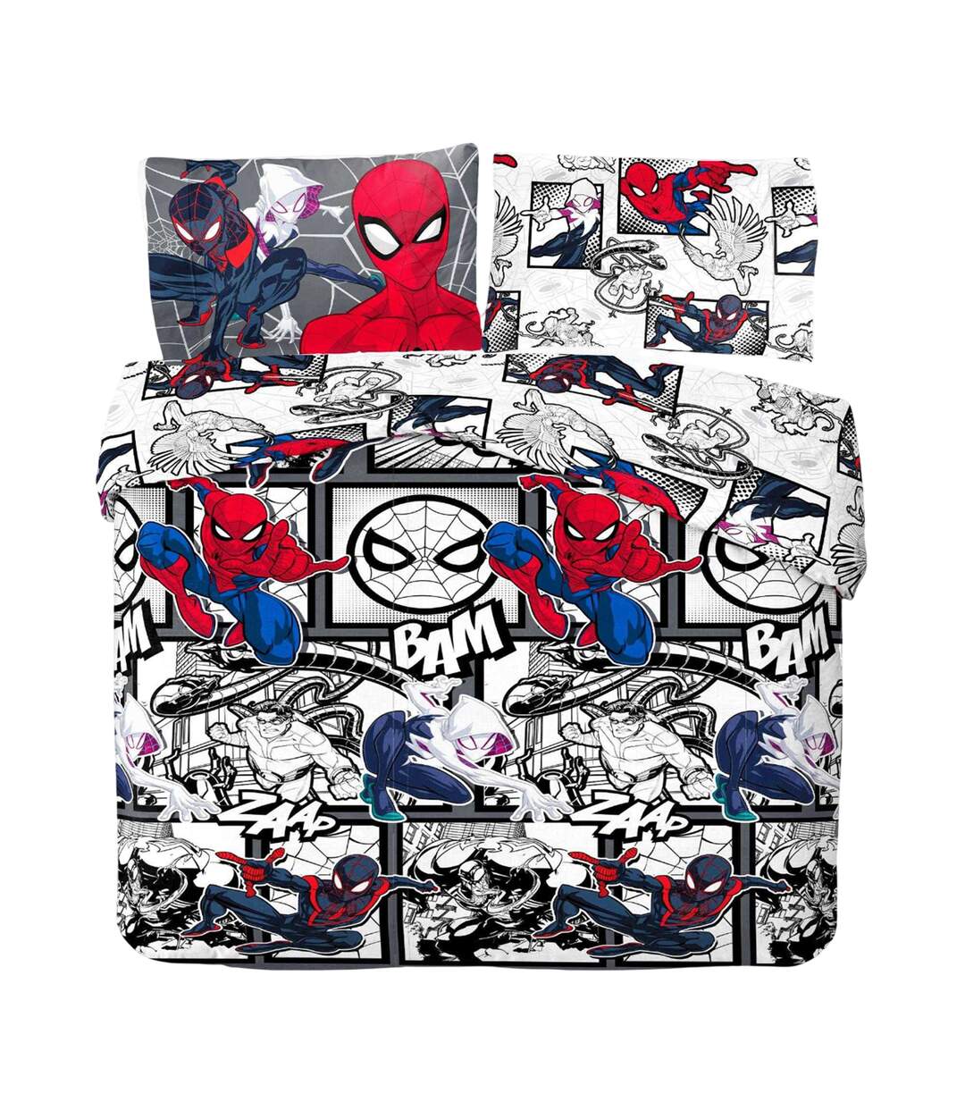 Parure De Lit Motif Bande Dessinée Rouge Gris Noir Spider-Man-1