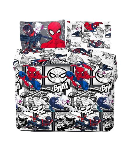 Parure De Lit Motif Bande Dessinée Rouge Gris Noir Spider-Man