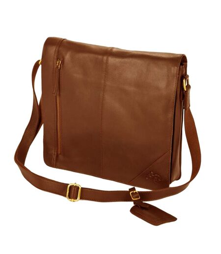 Eastern Counties Leather Wide Messenger Bag (Tan) (One size) - UTEL152
