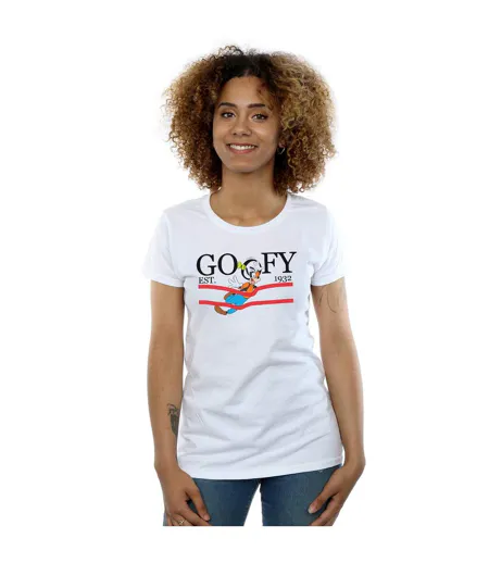 Disney T-shirt en coton Goofy By Nature - Femmes/Dames (Blanc) - UTBI32013