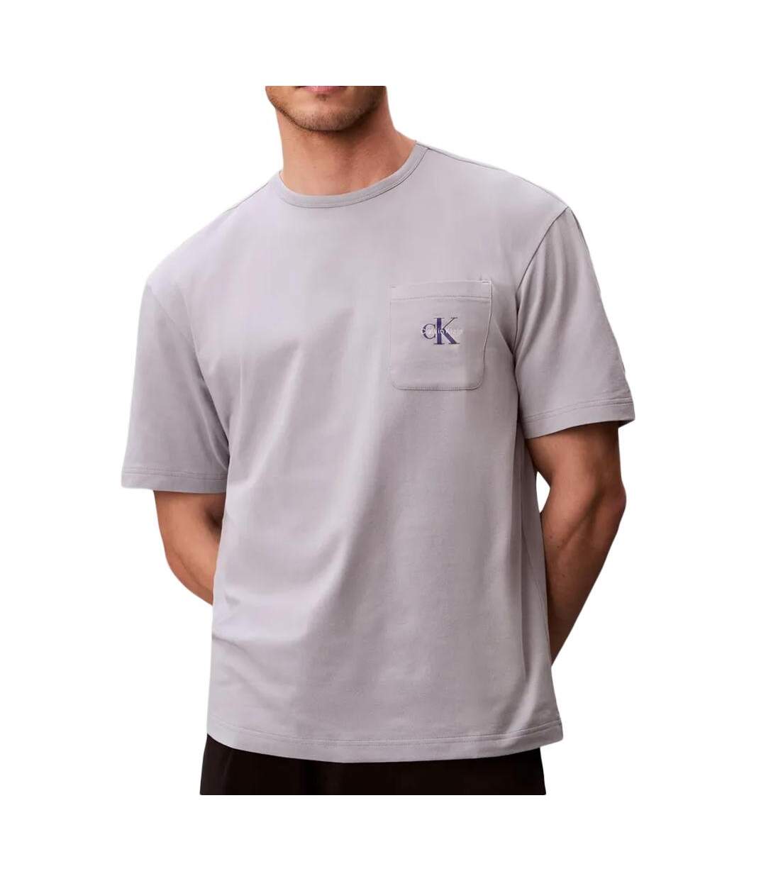 T-Shirt gris homme calvin klein jeans monogram-1