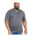 Duke Mens Signature 2 King Size Cotton V Neck T-Shirt (Charcoal Melange) - UTDC184-3