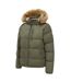 Mens Bubble Recycled Polyester Puffer Jacket Khaki Green SoulCal-3