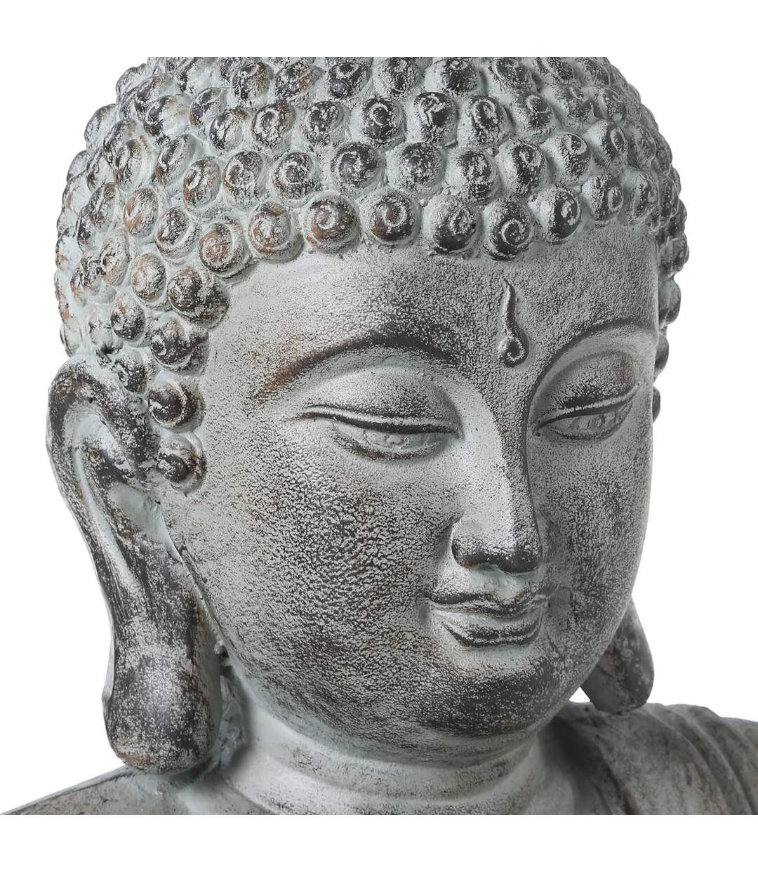 Statue Déco Bouddha Assis 106cm Gris-3