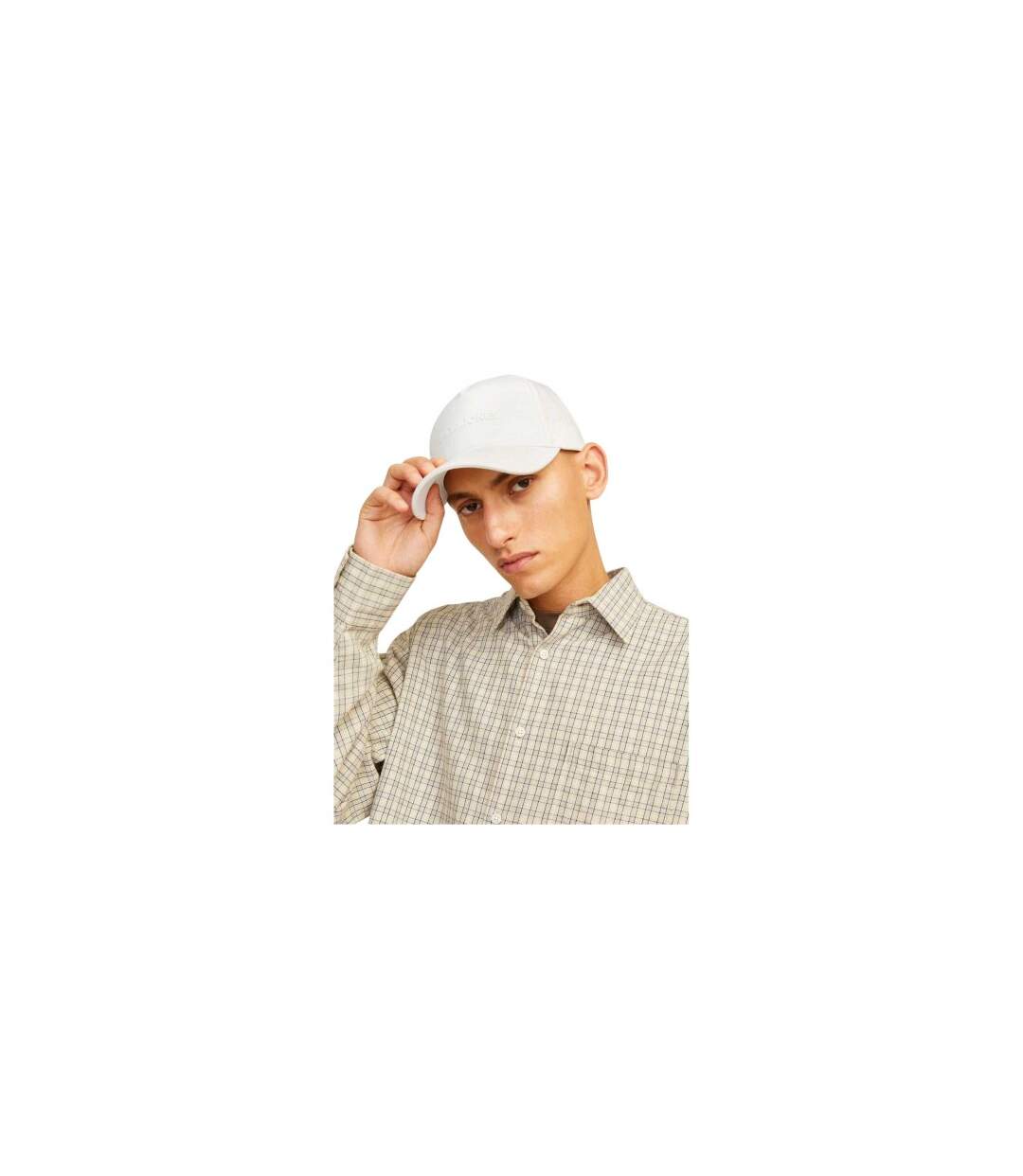 Mens Embossed Logo Dad Hat Cloud Dancer Jack And Jones-1