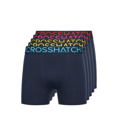 Pack of 5  Mens chasma boxer shorts  navy Crosshatch