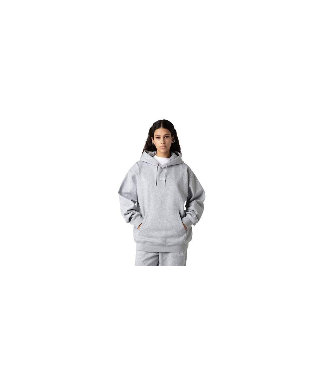 Sweat À Capuche Essential Adulte Gris Clair Chiné Chiné The North Face-1