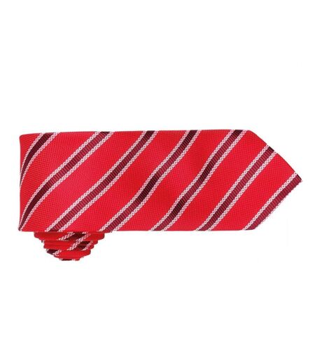 Premier Mens Waffle Stripe Formal Business Tie (Pack of 2) (Red/ Burgundy) (One Size) - UTRW6950
