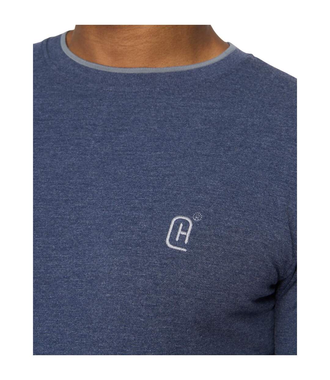 Mens Einstip T-shirt Navy Marl Crosshatch-4