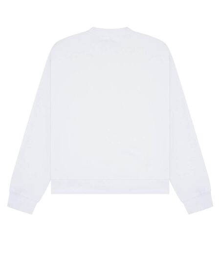 Unisex Adult Premium Combed Cotton Extended Neckline Boxy Oversized Sweatshirt White Casual Classics