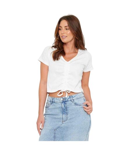 Haut Court Motif/style Ruché Femme Crème Be You