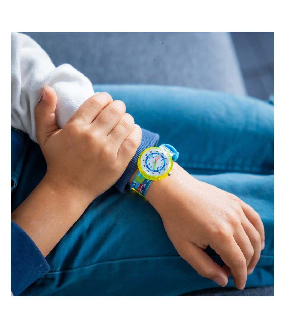 Montre Enfant Silicone Bleu Voiture CHTIME