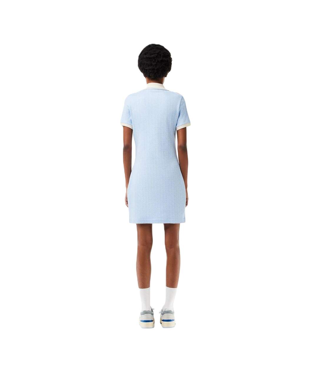 Womens/ladies Monogram Slim T-shirt Dress Blue Print Lacoste-3