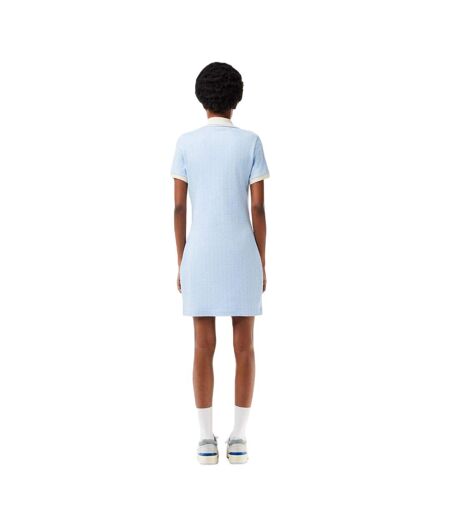 Womens/ladies Monogram Slim T-shirt Dress Blue Print Lacoste