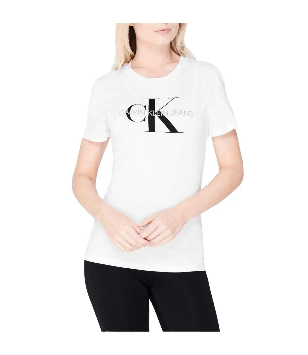 T-shirt Motif/style Logo Jeans Femme Blanc Vif Calvin Klein-1