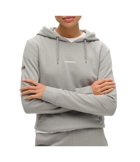 Sweat à capuche gris femme superdry plain hood - l