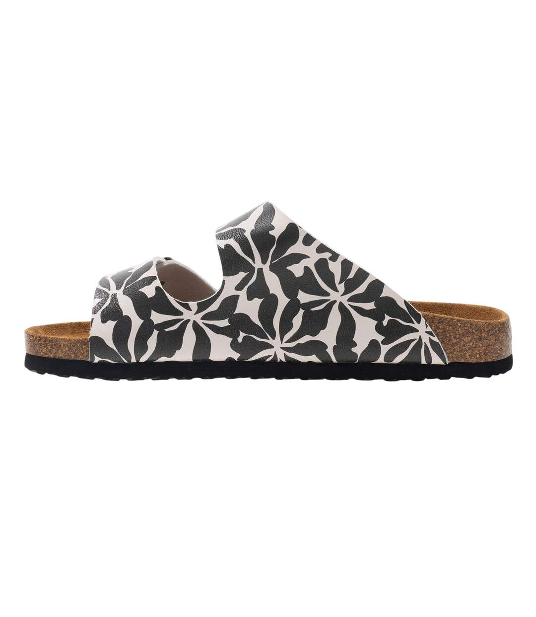 Sandales Ajustables À Double Sangle Motif/style Floral Mia Femme Blanc Cassé Noir Floral Regatta-4