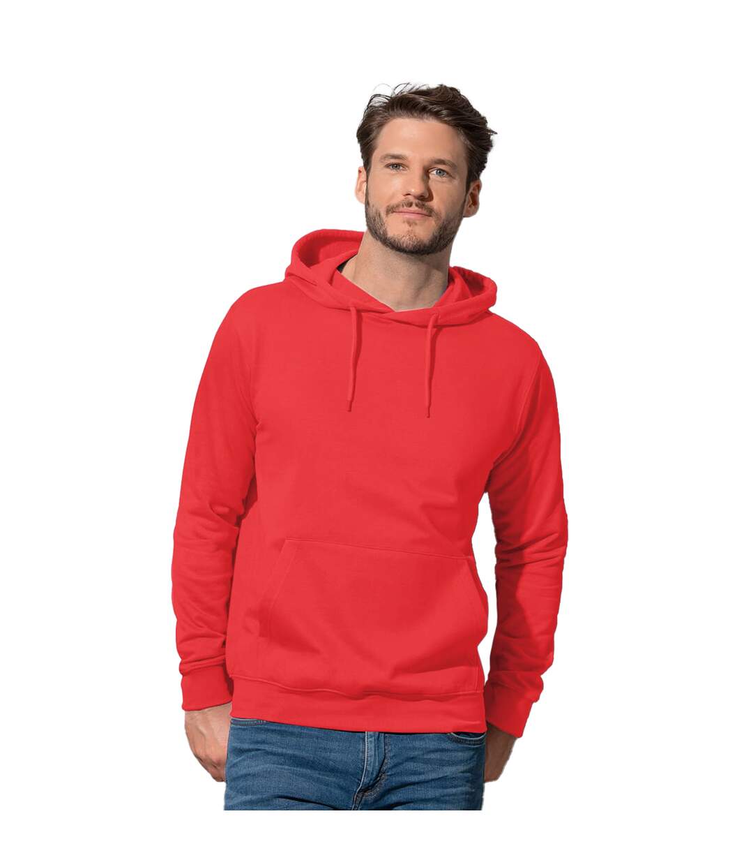 Sweat-shirt à capuche classique homme rouge Stedman