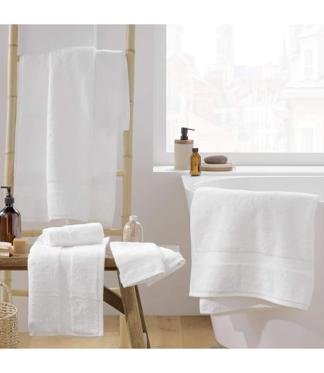 Serviette de Toilette Elegance 50x90cm Blanc-4