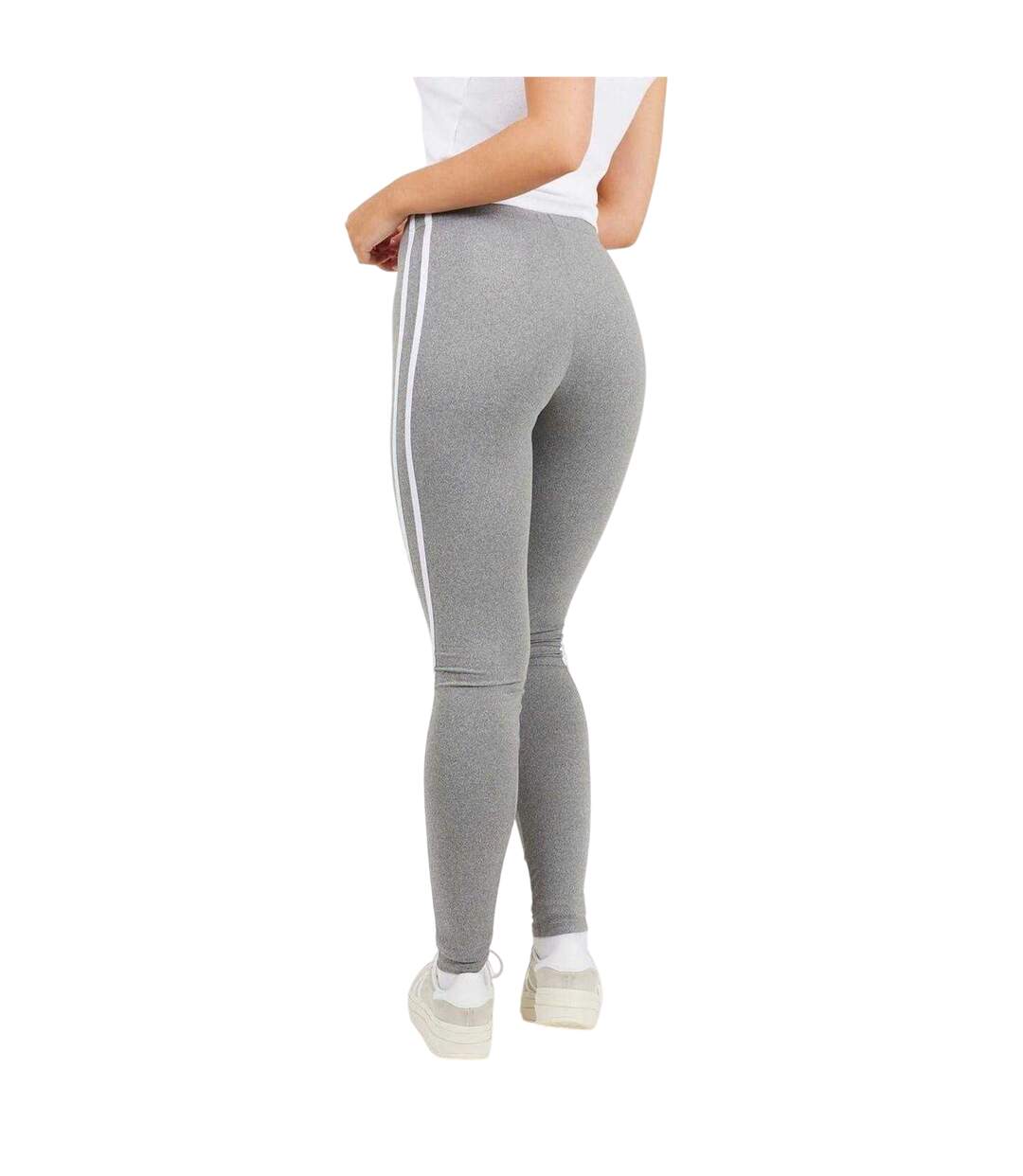 Legging Motif/style Rayure Latérale Femme Gris Chiné Blanc Brave Soul-3
