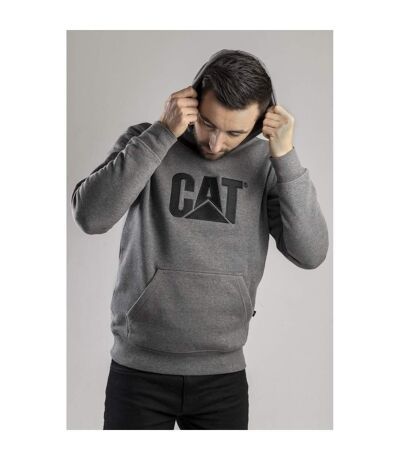 Sweat À Capuche Homme Gris Chiné Caterpillar