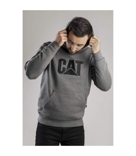 Sweat À Capuche Homme Gris Chiné Caterpillar