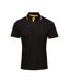 Mens Coolchecker Contrast Pique Polo Shirt Black Sunflower Premier-1