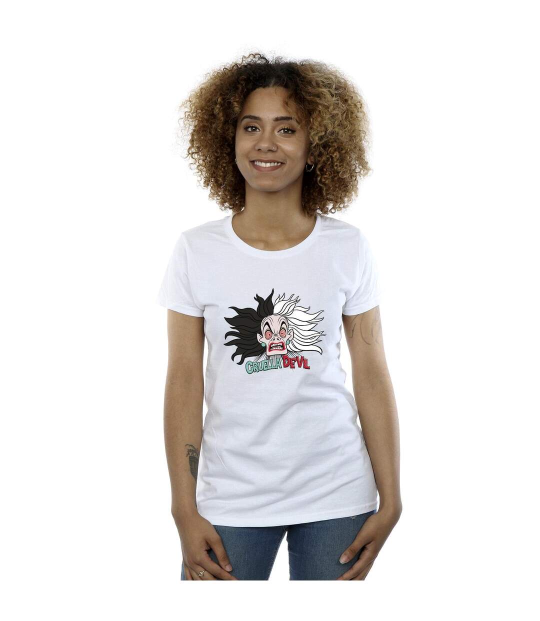 Disney Femme/Les femmes 101 Dalmatians Cruella De Vil Crazy Mum T-Shirt en coton (Blanc) - UTBI44550-2