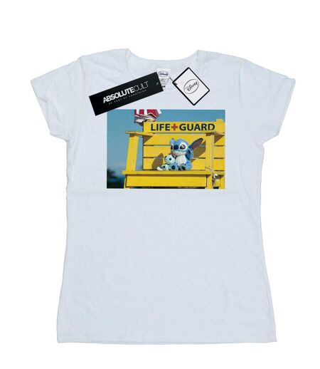 Disney T-shirt en coton pour femmes Lilo And Stitch Life Guard (Blanc) - UTBI15476
