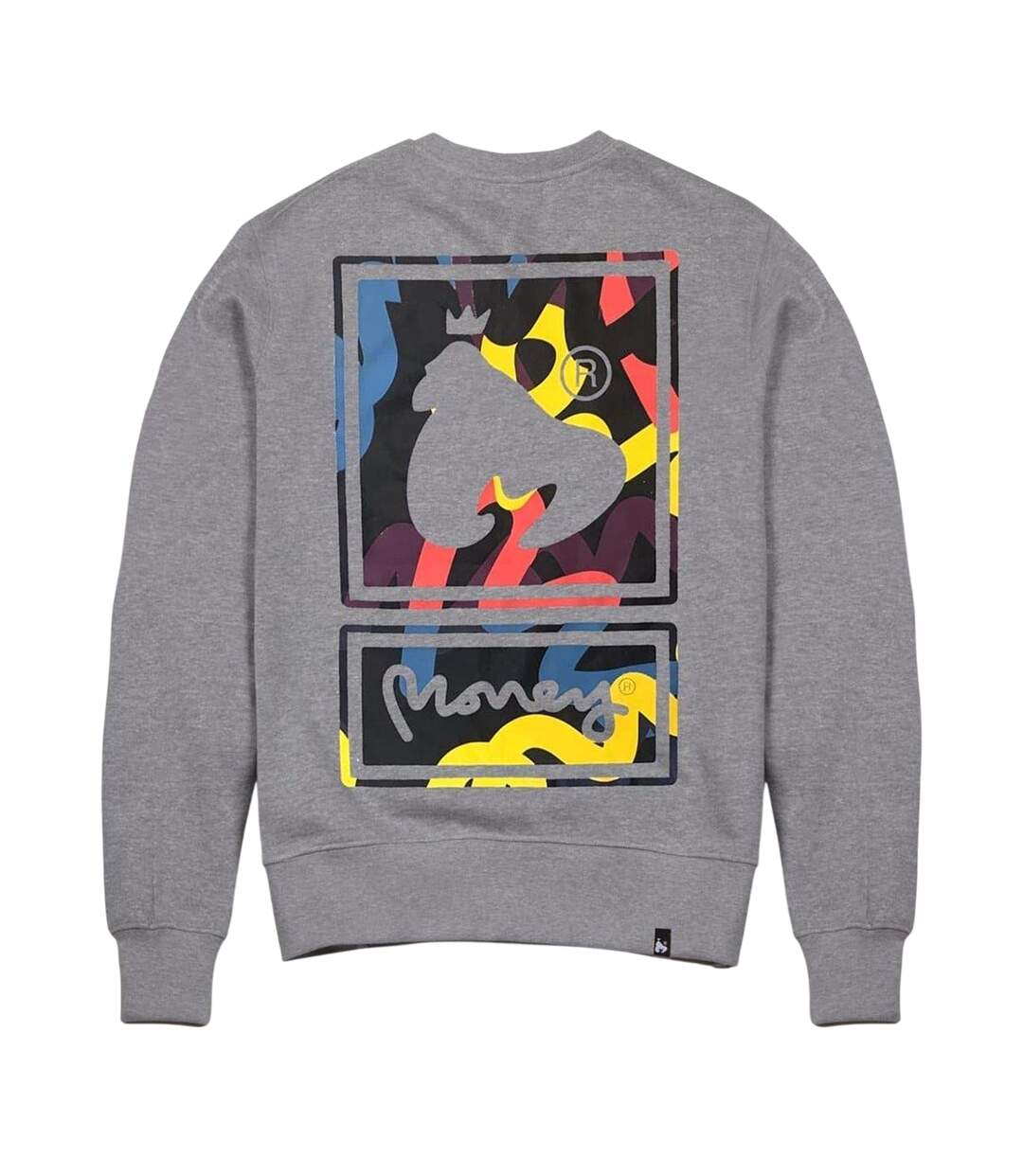 Sweat Motif/style Logo Brodé Vice Adulte Gris Chiné Money-2