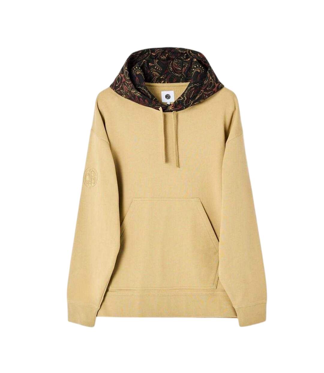 Mens Parthian Cotton Blend Drawstring Hoodie Taupe Pretty Green-2