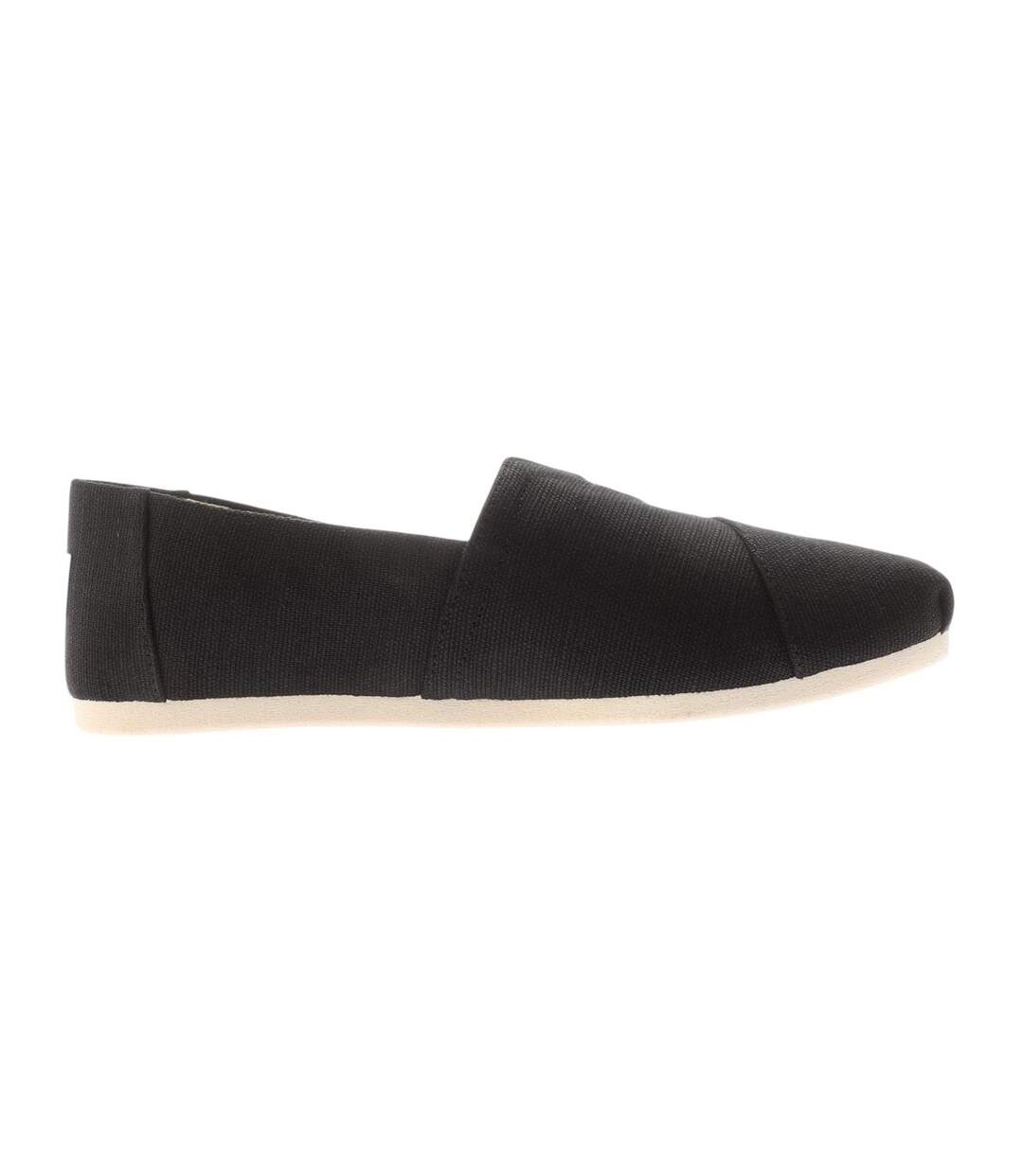 Womens/ladies Alpargata Classic Canvas Espadrilles Black White Toms-1